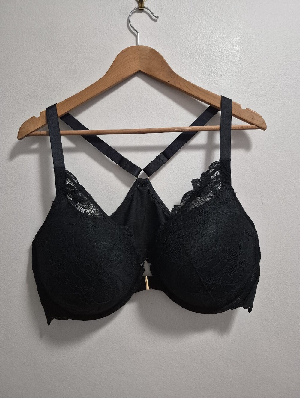 Auden NWOT Front Closure Padded Black Lace Bra Size 44DD